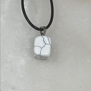 Elegant Marbled Howlite Pendant Necklace